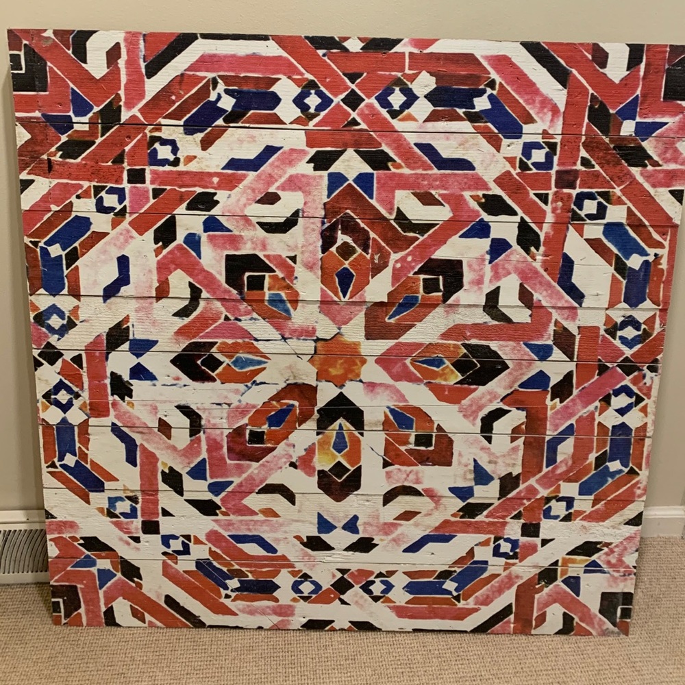 Kasbah 40”x 40 by parves taj. Art on wood